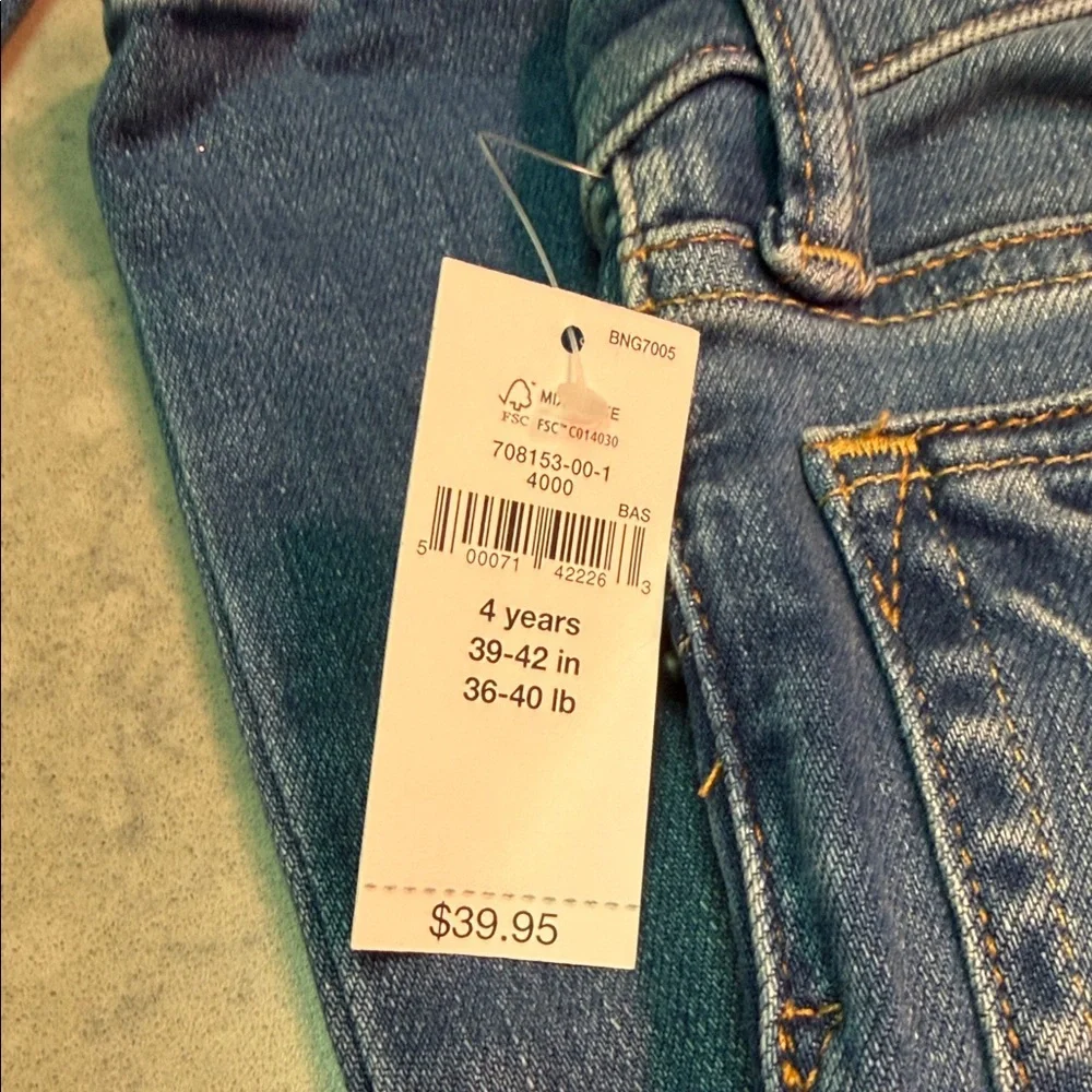 GAP 4 boys slim Medium Blue Denim Jeans NWT